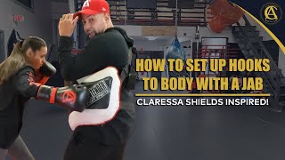 How to set up hooks to body with a jab claressa shields inspired  Vital information [upl. by Atinuaj]