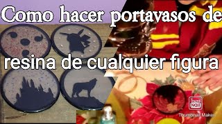 Como hacer portavasos en resina de cualquier figura SIN MOLDES tutorial detallado [upl. by Ahsilyt]