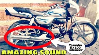 splendor modified with yamaha rx100 silencer  Total modification [upl. by Jaquith]