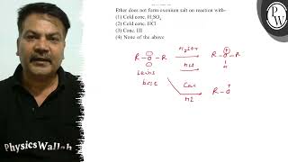 Ether does not form oxonium salt on reaction with 1 Cold conc \ [upl. by Lally974]