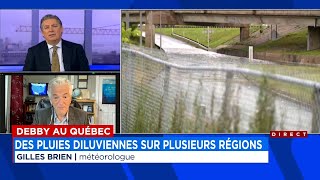 Debby au Québec des pluies diluviennes sur plusieurs régions  Entrevue avec Gilles Brien 12h [upl. by Ahsienaj371]