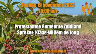 Livestream Eredienst Welkomkerk 19 november 2023 1000 [upl. by Eedia]