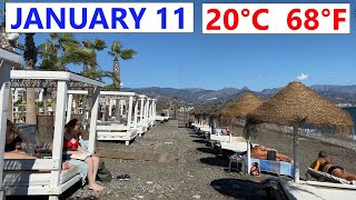 TORRE DEL MAR PROMENADE BEACH LOVELY WALK JANUARY 2024 MALAGA SPAIN [upl. by Yeltrab]