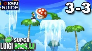 New Super Luigi U 3 Star Coin Walkthrough  Sparkling Waters 3 Waterspout Sprint [upl. by Aryhs79]