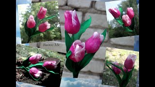 Мини тюльпаны из фоамирана Mini tulips from foamiran [upl. by Nisa]