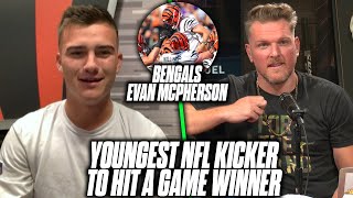 Pat McAfee Talks To Bengals Evan McPherson On Game Winning Kick In First Game [upl. by Ttenneb]