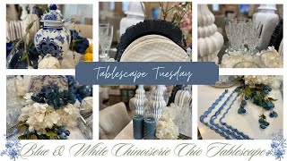 NEW BLUE AND WHITE CHINOISERIE CHIC TABLESCAPE tablescapetuesday chinoiserie chic vintage [upl. by Treborsemaj]