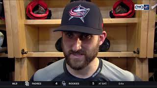 Nick Foligno Columbus loss stings but antsy to get back at it  BLUE JACKETSCAPITALS POSTGAME [upl. by Janot]