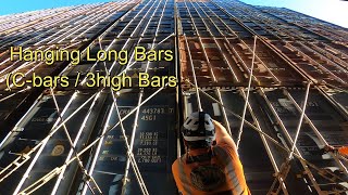 Lashing Containers  Long Bars CBars  3 high bar Longshoreman work [upl. by Arvonio]