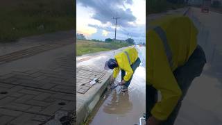 Storm Drain Unclogging Unclogging Storm Drains for Street Recovery shorts video viralvideo [upl. by Rollie]