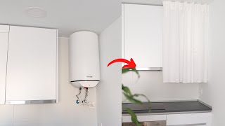 HOW TO HIDE AND COVER UP YOUR KITCHEN BOILER amp PIPES DIY  No Cupboard Method  Fast Easy Cheap [upl. by Seuguh389]