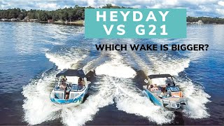 Spine wave wake surfing  Boat comparison Heyday vs Nautique G21 [upl. by Helsa]