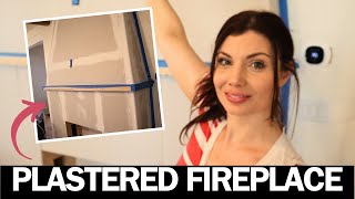 How To DIY a Fireplace Surround With Plaster Home Renovation Vlog [upl. by Faustina]