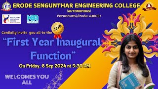 29th  First Year Inaugural Ceremony  Erode Sengunthar Engineering College  ESEC [upl. by Aixela]