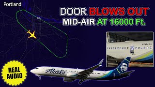 Emergency DOOR BLOWS OUT midair Alaska Boeing 737 MAX 9 returns to Portland Real ATC [upl. by Monika]