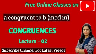 How to Find Remainder By Congruency Ex  21 Congruences  Number Theory BABSc 1st year maths [upl. by Gabbi700]