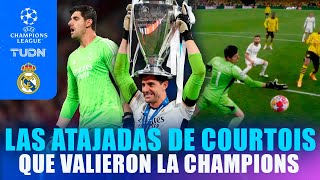 ¡MURALLA BELGA La atajadas de Thibaut Courtois que salvaron al Madrid en DOS FINALES  TUDN [upl. by Atterbury]