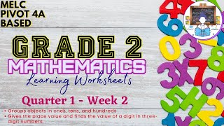 GRADE 2  MATH  QUARTER 1 WEEK 2  MELC PIVOT 4A BASED WORKSHEETS  FREE DOWNLOAD PDF FILE [upl. by Oech657]