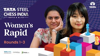 Tata Steel Chess India Womens Rapid 2023 Rds 13  Ju Wenjun Irina Krush amp Divya Kickoff Day 1 [upl. by Bottali]