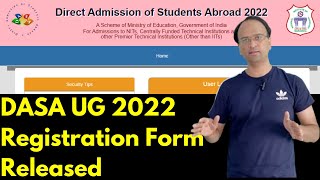 DASA UG 2022 Registration Application Form Link  Register Yourself for DASA 2022 UG Admission [upl. by Adlesirhc]