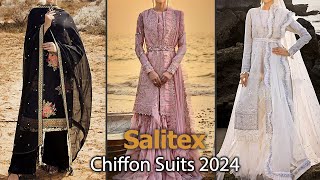 Latest Salitex Designer Embroidered Chiffon Stylish Pakistani Dresses [upl. by Mcilroy]