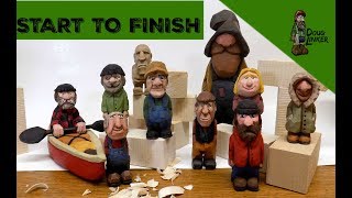 Woodcarving How To Carve A Little Man Start To Finish Full Tutorial [upl. by Gnni]