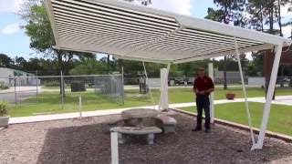 Freestanding  Retractable Awning shade structure Installable anywhere in a yard [upl. by Nwad]