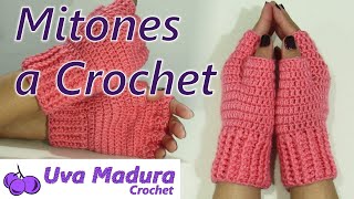 🧤GUANTES sin dedos MITONES a CROCHET Ganchillo perfectos para el invierno Tutorial PASO a PASO [upl. by Nahej]