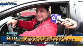 Av Faucett caos vehicular tras inicio de desvíos por obras de Línea 4 del Metro de Lima y Callao [upl. by Radley]