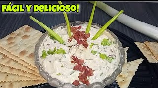 ‼️Crema de TOCINETA y CEBOLLÍN con queso crema para fiestas papas Pasapalos aperitivos bocaditos [upl. by Nuahs]