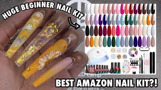 HUGE Amazon Gel Nail Kit with UV Lamp  Mefa Gel Polish Kit  Encapsulated Glitter Fall Nails [upl. by Yrome460]