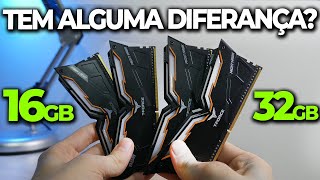 QUANTO DE MEMÓRIA RAM PRECISA PRA EDIÇÃO DE VÍDEOS E JOGOS ATUAIS 16GB VS 32GB [upl. by Nona]