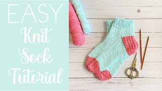 Ericas Easy Knit Sock Tutorial Beginner Friendly Knitting Tutorial [upl. by Wilmott]