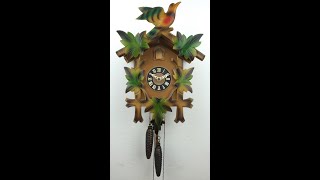 Clock Strike Sound DivPatuGMangem Black Forest Wall Hanging German Cuckoo 905 BidAway [upl. by Claiborn]