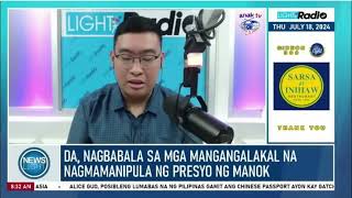 Department of Agriculture nagbabala sa mga mangangalakal na nagmamanipula ng presyo ng manok [upl. by Aima305]