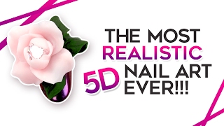 HOW TO 5D NAIL ART AMAZING REALISTIC FLOWER STEPBYSTEP [upl. by Ignatz]