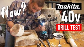 Testing the Makita XGT 40v Drill with 5 heavy duty tools [upl. by Itsrik616]