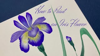 トールペイントのダブルロードで菖蒲を描いてみました。➖Tole painting How To Paint An Iris Flower Step by Step for Beginners [upl. by Jeraldine]