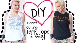 DIY How to Cut A TShirt 2 Ways into A Tank Top  Kandee Johnson [upl. by Shermy]