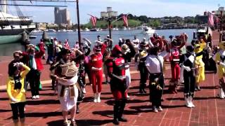 Otakon 2013 Kyoryuger Ending dance [upl. by Jacklin]