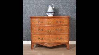 Painted satinwood serpentine chest of drawers [upl. by Gniliem181]