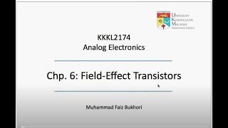 Analog Electronics Lecture 6 FET Amplifiers [upl. by Hgiellek654]