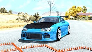 Massive Spike Strip Pileup Crashes 12 – BeamNG Drive  CrashBoomPunk [upl. by Auqinu177]