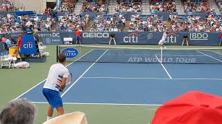 Prime Milos Raonic serving  Raonic v Pospisil Washington DC CitiOpen 2014 [upl. by Nakada]