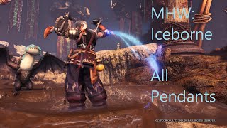 Monster Hunter World Iceborne — All InGame Pendants  Special Rider Kirin Pendant Description [upl. by Ecinwahs891]