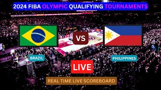 PHILIPPINES vs BRAZIL Live Score Update Gilas Pilipinas Basketball 2024 Olympic Games Qualifying SF [upl. by Budde]