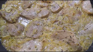 Polędwiczki wieprzowe w sosie musztardowym  Pork tenderloin recipe  MajkelGotuje [upl. by Klapp12]