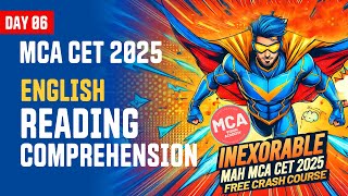 English Reading Comprehension for MAH MCA CET 2025  DAY 6 🚀 INEXORABLE Free Crash Course 🔥 [upl. by Anilatac]