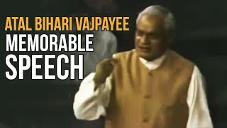 Atal Bihari Vajpayee Greatest Speech Ever In Indian Parliament  Manastars [upl. by Tnomad]