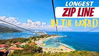 Worlds Longest OverWater Zipline Dragons Breath Adventure in Labadee Haiti [upl. by Englebert]